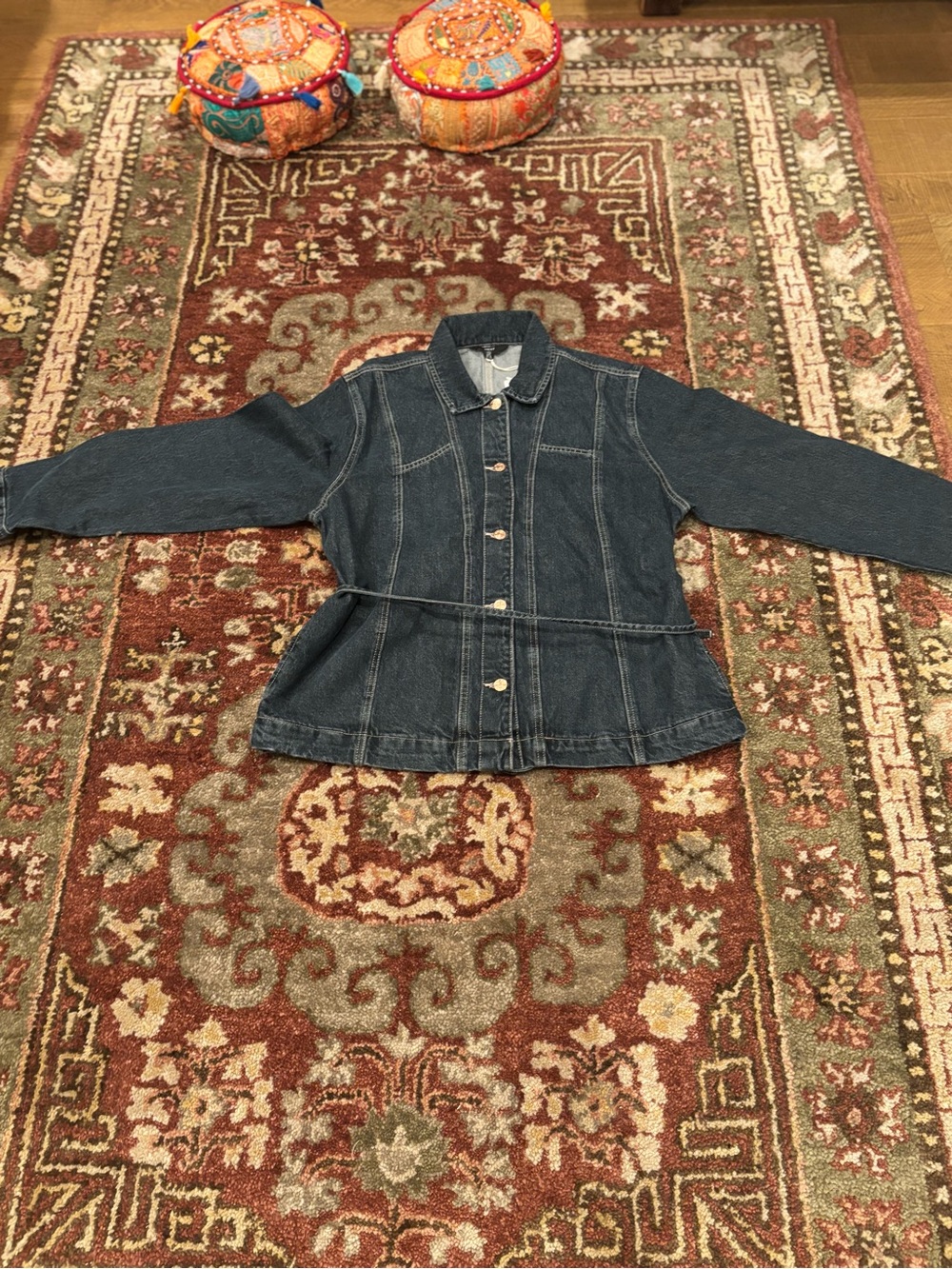 next Dark Blue Denim Jacket with Waist Tie